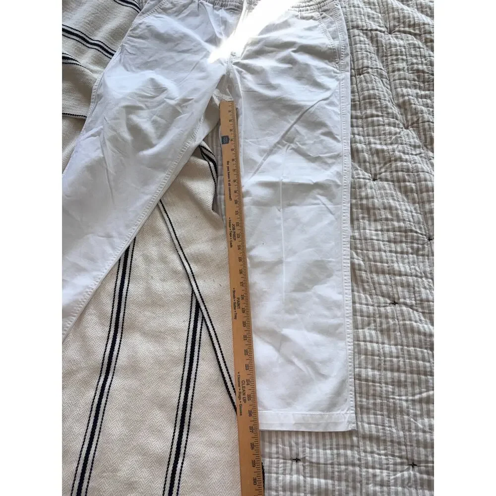Polo Ralph Lauren White Stretch Classic Fit Pants XL Elastic Waist Navy Pony